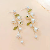 Exquisite Lily Of Valley Design Long Dangle Earrings Jewelry Vacation Gift Women Lily