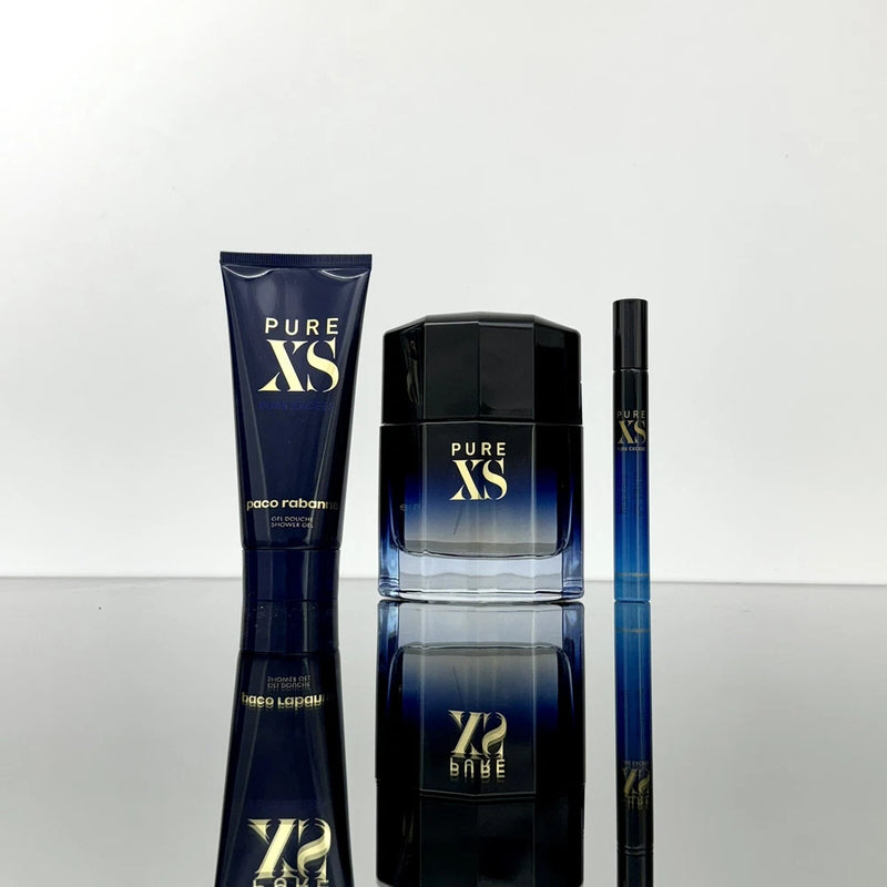 Paco Rabanne PURE XS 3pc Combo 3.4oz EDT Spr +10ml EDT Spr +3.4oz S/Gel EDT