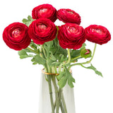 Artificial Ranunculus Flowers Real Touch Stem, Silk (Red) Ranunculus