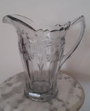 EAPG Lancaster Glass Co. Carnation Ware aka Carnation Clear Colorless Pitcher Carnation