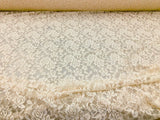 Embroidered Stretch Lace Apparel Fabric Sheer Floral Antique Beige FF310 Flowering Plants