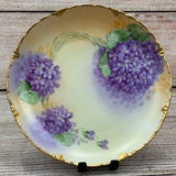 Versailles Bavaria Hand Painted Purple Hydrangea Porcelain Plate Signed Hughes Hydrangea