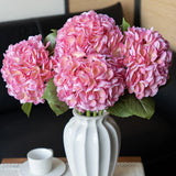 4pcs 22.4'' Realistic Large Artificial Hydrangea Flowers with Long Stem,Pink ... Hydrangea