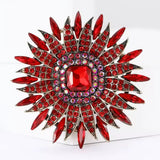 Sunflower Brooch Rhinestone Crystal Gold Flower Plant Pin Jewelry Summer Gift Sunflower