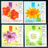 1993 Garden flower,tulip,sunflower,myrtle,passionflower,Macau,Macao,M.735,MNH Sunflower