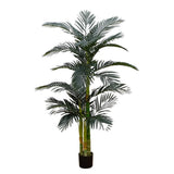 6.5Õ Triple Trunk Golden Cane Artificial Palm Tree Home Decor. Green Plant