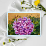 ACEO Hydrangeas Original Oil Painting Flowers Impasto Mini Art 3x2.5 in Signed Hydrangea