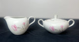 Royal Court Fine China ÒCarnationÓ Gold Trimmed Covered Sugar Bowl And Creamer Carnation