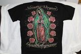 NUESTRA VIRGEN GUADALUPANA GUADALUPE VIRGIN MARY FLOWER ROSE T-SHIRT BLACK Roses