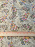 Paisley & floral cotton print fabric with beige background1 yd 19" x 48" Flowering Plants