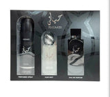 HAYAATI BLACK GIFT SET 3 PIECE BY LATTAFA FOR MEN EDP