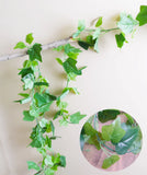 2 Pcs Artificial Vine Lifelike Leaf Plant Ivy Garland Wall Hanging 85Ó Each (V1) Green Plant
