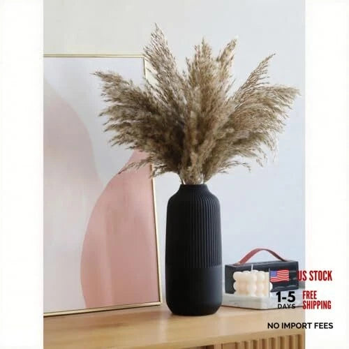 Ceramic Vase, Flower Vase in Nordic Style Vases for Pampas Grass Large Black Pampas Grass