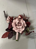 LingÕs Moment Flowers Wedding Bouquets Bridesmaid Set Of 5 Burgundy Dusty Rose Bouquet