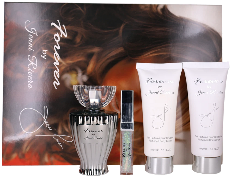 Forever by Jenni Rivera Women Set: EDP+ BL+ SG+ Lip Gloss 3.4+3.3+3.3+0.23oz New EDP