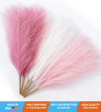 Elegant Faux Pampas Grass Decor - 17.7" Blush & Pink Silk Stems (6 Pcs) Pampas Grass