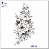 Peony Daisy Flower Tattoo Floral Rose Black Sketch Sunflower Temporary Tattoo Peony