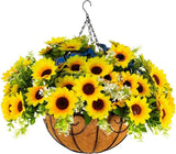 12 Bundles Faux Silk Sunflowers UV Resistant Look Real No Fade for Front Door Po Sunflower