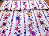 Morning Glory Cotton Fabric Clothworks Border Stripe Flowers By the Yard Flowering Plants