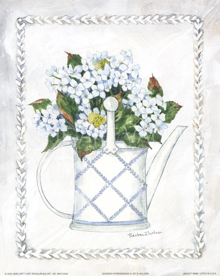 Garden Hydrangeas III and IV by B Wilson Set of 2 Hydrangea