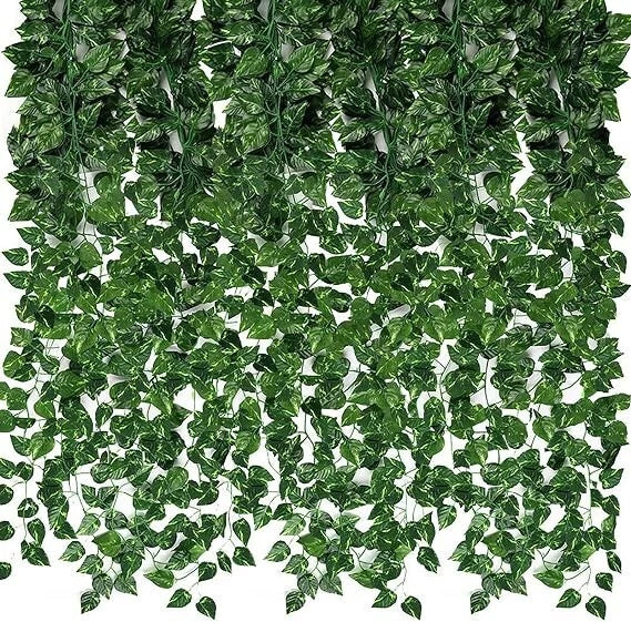 24 Pack 173ft Artificial Ivy Greenery Garland,Green Leaves for Jungle Theme dec. Green Plant