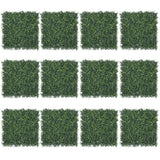 12 Pieces 19"x 19" Artificial Boxwood Panels Hedge Plant Grass Privacy Fence Green Plant