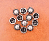 50X Retro Silver Western Flower Rivet Tacks Leathercraft Belt Decor Concho 11MM Sunflower