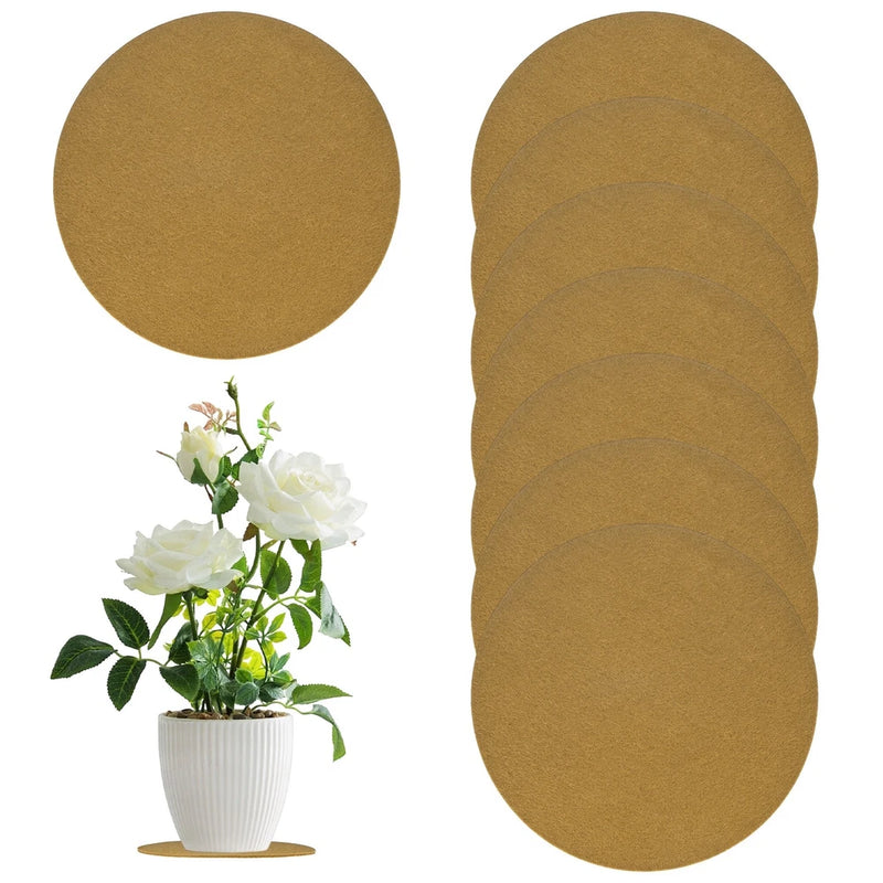 8-Pack Cork Plant Coasters, 7.9 Inch Cork Plant Mats for Garden [Brown] Garden Plants