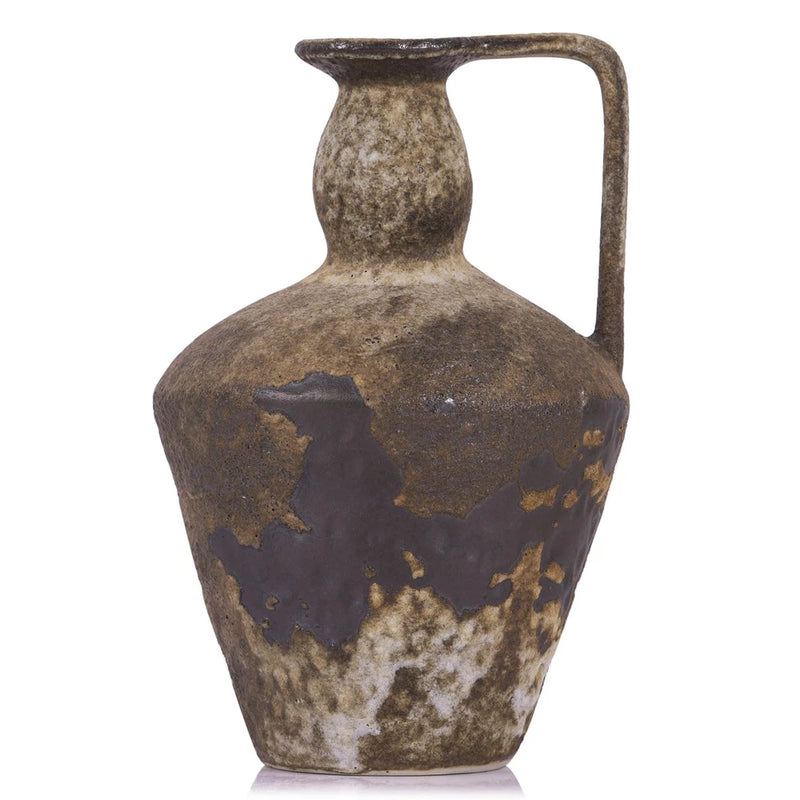 Wabi Sabi Rusty Vintage Vase, 9.8" Tall Wabi Sabi Decor Rustic Farmhouse Pott... Pampas Grass
