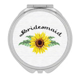 Gift Compact Mirror : Sunflower Bridesmaid Flower Floral Yellow Decor Sunflower