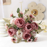 Faux Floral Arrangement Featuring Peony and Rose for Any Decorative Need Peony