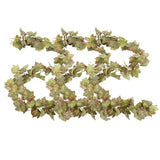 6.56ft 3pcs Artificial Grape Leaf Garland, Autumn Artificial Fake Green-2pcs Green Plant