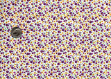 David Textiles Rose Hubble Cotton Fabric By The Yard Yellow Purple Floral #FA10 Flowering Plants