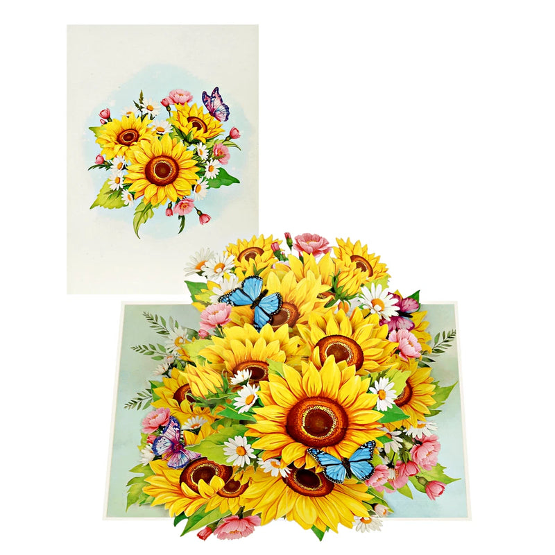 Bouquet Flowers 3D Pop Up Birthday Card for Women, Wife, Thank You Card Bouquet