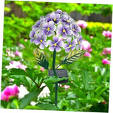 Solar Hydrangea w/26 LEDs, Metal Ground Stake, 3 Colors, Outdoor Flower Purple Hydrangea