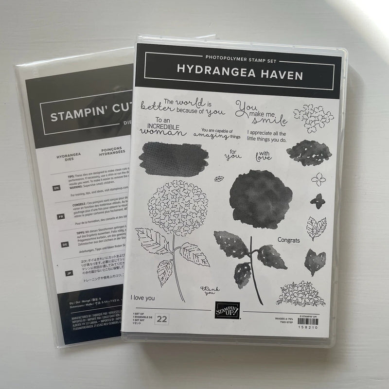StampinÕ Up! HYDRANGEA HAVEN Stamp Set & HYDRANGEA Dies Bundle Flowers Congrats Hydrangea