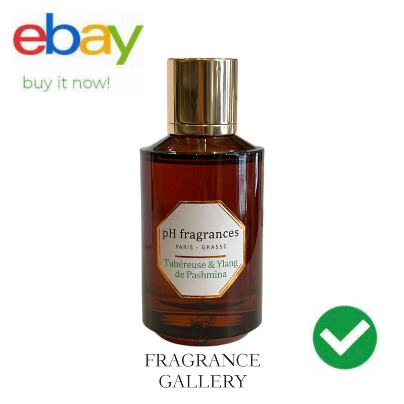 pH Fragrances amber glass fragrance bottle with gold cap, 100 ml bouquet label