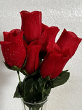 ValentineÕs Day Raindrops Red Rose Buds Bouquet 15Ó Artificial Flowers NEW Roses