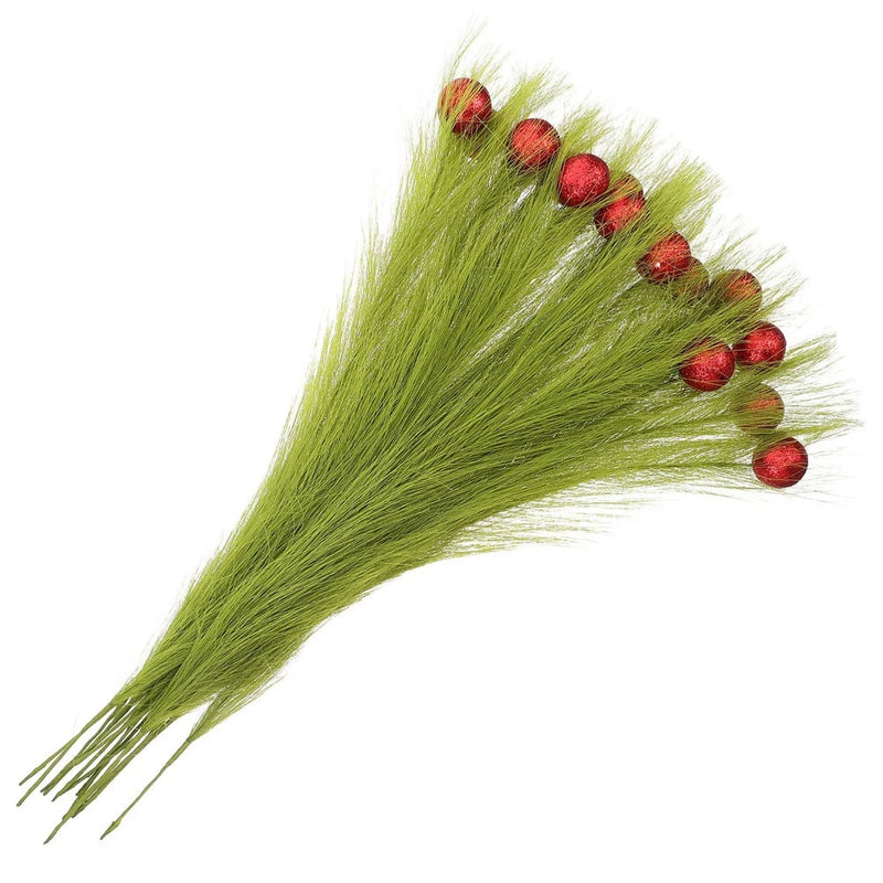 16 Pcs Faux Grass Fake Plant for Decoration Artificial Green Stems Pampas Grass