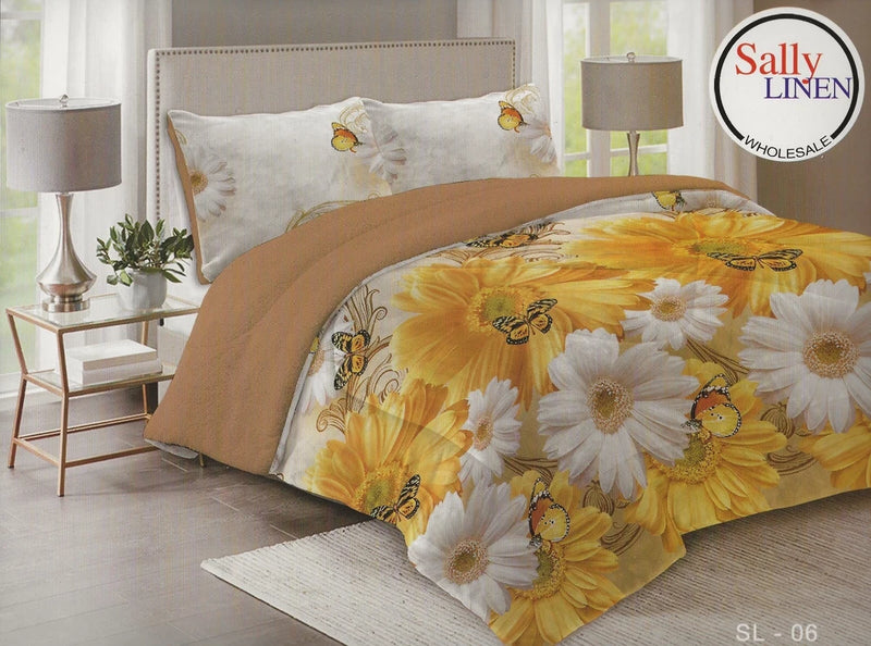 White Sunflower & Butterfly Plush Sherpa Blanket Set - 3 Piece Set Sunflower