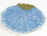 Aqua Blue Hydrangea Ceramic Dish 12.5Ó Studio-Style Small-Batch Hydrangea