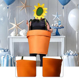 Flower Pot Costume with Sunflower Headpiece for Themed Party Stage Holiday Sunflower