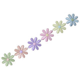 Strip Of Daisies Applique Patch - Embroidered Daisy Flower Badge 7-3/8" Iron On Daisies
