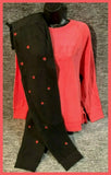 Victoria's Secret Pink Floral Legging Pullover + Pants Red Black Red Roses M NIP Roses