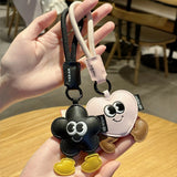 Fashion Leather Cartoon Heart & Flower Keychain - Car & Backpack Decor Gift Sunflower