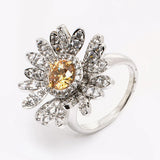 Swarovski Ring Eternal Movable Sunflower 5520366 size 55 Yellow and White Sunflower