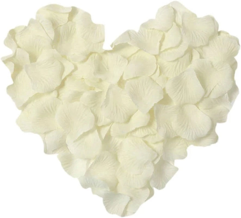 Artificial silk rose petals, ivory, loose decorative pieces