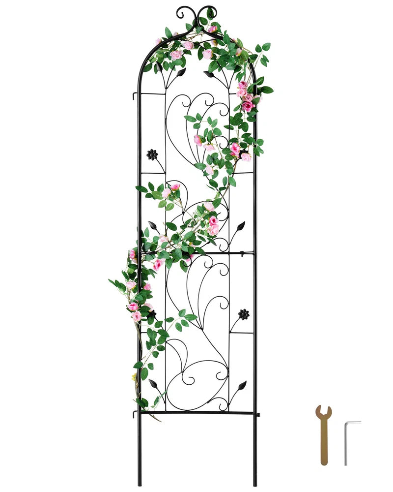 VEVOR Metal Garden Trellis for Climbing Plant Support 60 x 15 in Rustproof Garden Plants