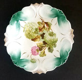 Antique Porcelain Serving Bowl Hydrangea Floral Motif 10.5" Round Germany Hydrangea