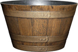 Whiskey Barrel Planters - Wooden Finish Flower Planter Pot - Stylish Garden Pots Garden Plants